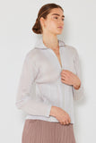 Pleated jacket w/ two-way zipper - Style#J01HD