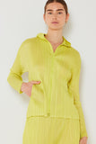 Pleated jacket w/ two-way zipper - J01HD_Lime