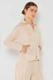Pleated jacket w/ two-way zipper - J01HD_Beige