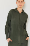 Pleated unisex plisse jacket w/2 way zipper - Style#J05HD