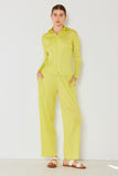Pleated classic straight long pants - P01BS_Lime