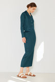 Pleated midi pencil skirt - SKT01H_Deep Green