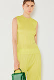 Pleated sleeveless tank top - T01SL_Lime