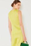 Pleated sleeveless tank top - T01SL_Lime