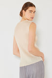 Pleated sleeveless tank top - T01SL_Beige