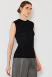 Pleated sleeveless tank top - T01SL_Black