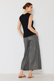 Pleated wide-leg cropped pants w/side pleat - P03WP_Dark Gray