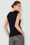 Pleated sleeveless tank top - T01SL_Black