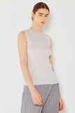 Pleated sleeveless tank top - T01SL_Lt. Gray