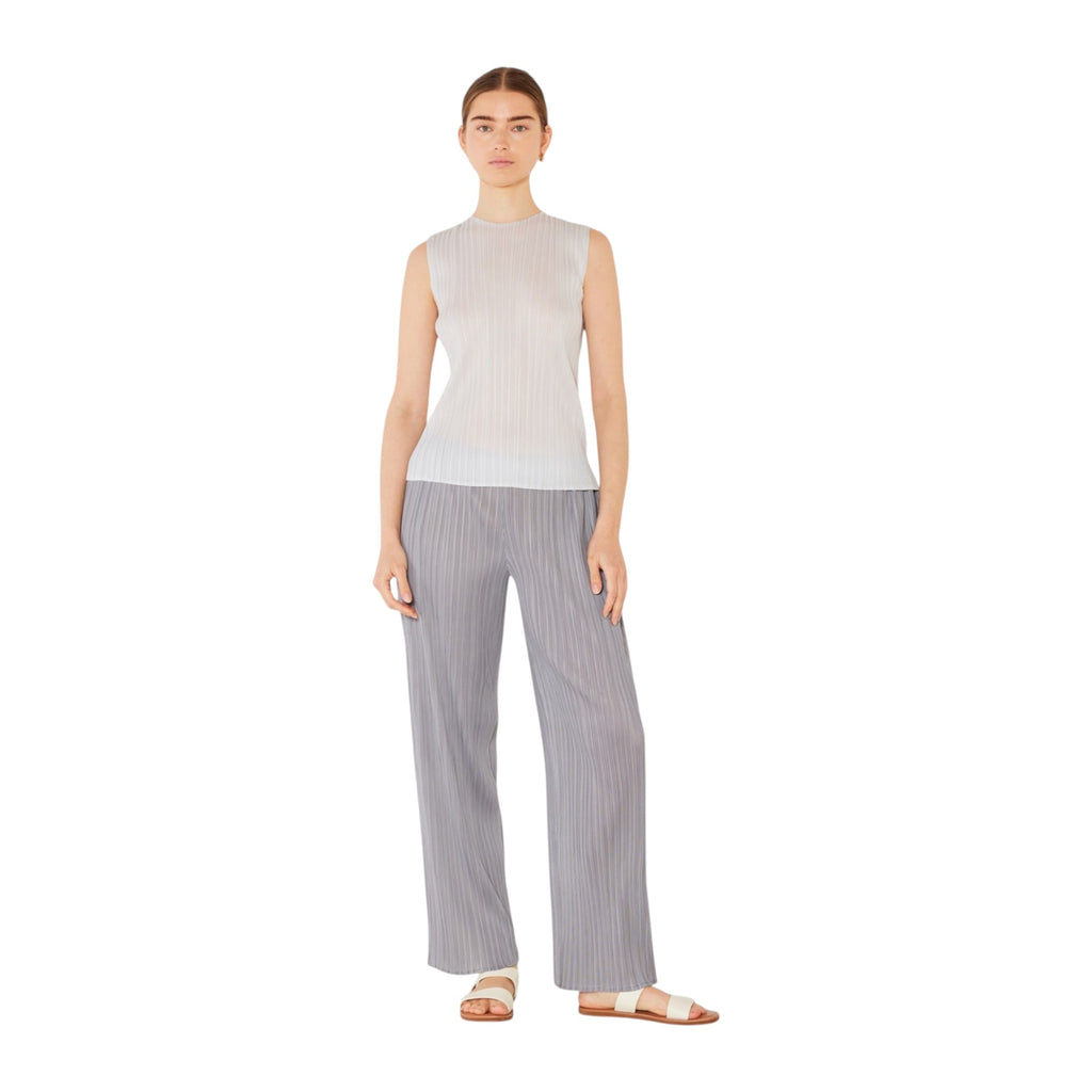 Pleated sleeveless tank top - T01SL_Lt. Gray