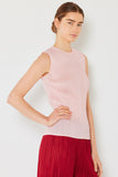 Pleated sleeveless tank top - T01SL_Pastel Pink