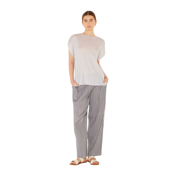 Pleated oversize dolman sleeve top - T02SR_Lt. Gray