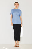 Pleated oversize dolman sleeve top - T02SR_Periwinkle