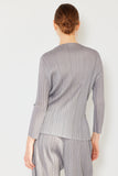 Pleated long sleeve boatneck top - Style#T04LS